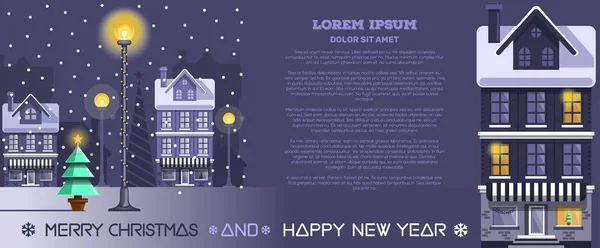 Horizontale banner voor Kerstmis en Nieuwjaar — Stockvector