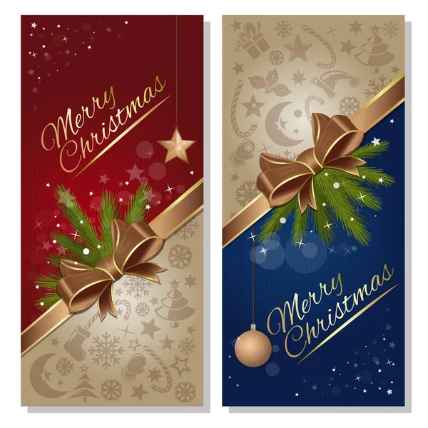 Natal conjunto de cartão de saudação —  Vetores de Stock