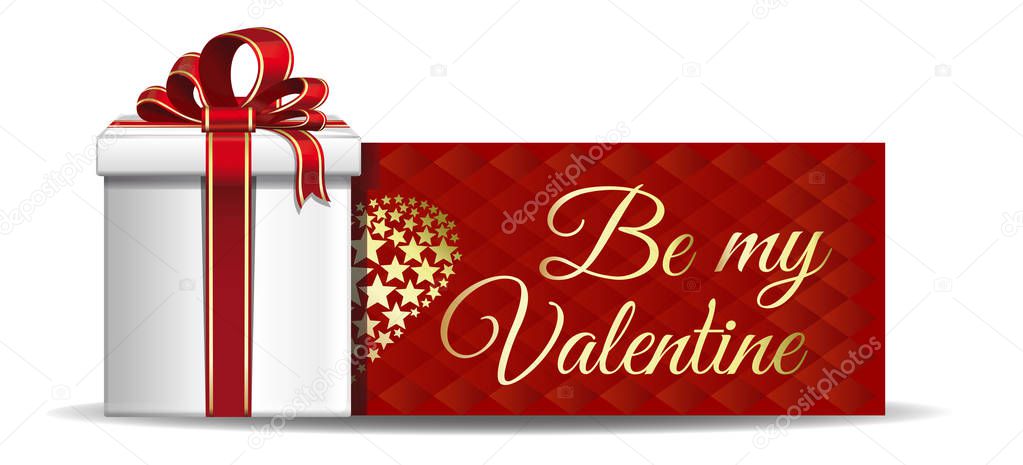 Greeting card with inscription - Be my Valentine