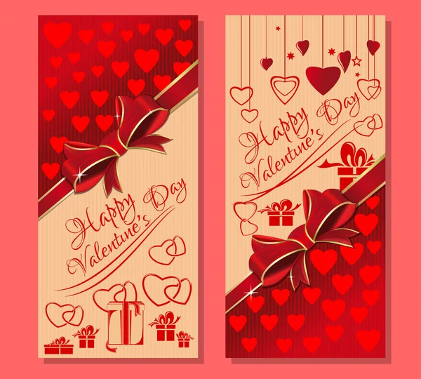 Cartões de saudação definidos para o Dia dos Namorados —  Vetores de Stock