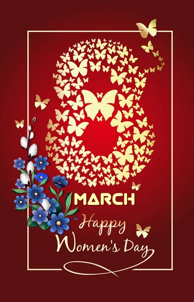 March 8. International women's day background — Stock Vector