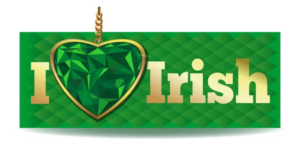 Eu amo a Irish. — Vetor de Stock