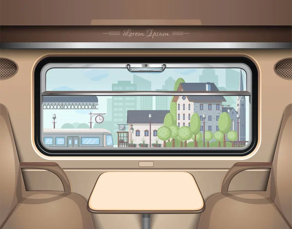 Tren istasyonu tren penceresinden bakış