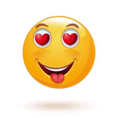 Gönül emoji. Vektör çizim