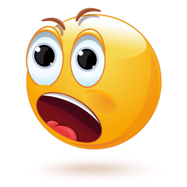 Удивленный или испуганный смайлик
