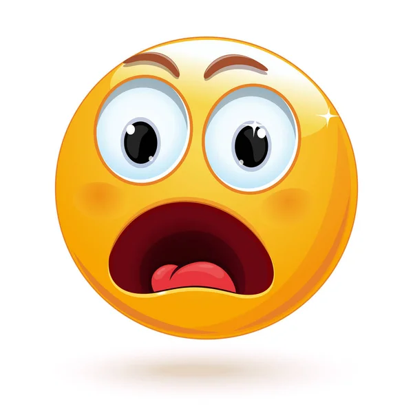 Şok yüz emoji. Vektör simgesi
