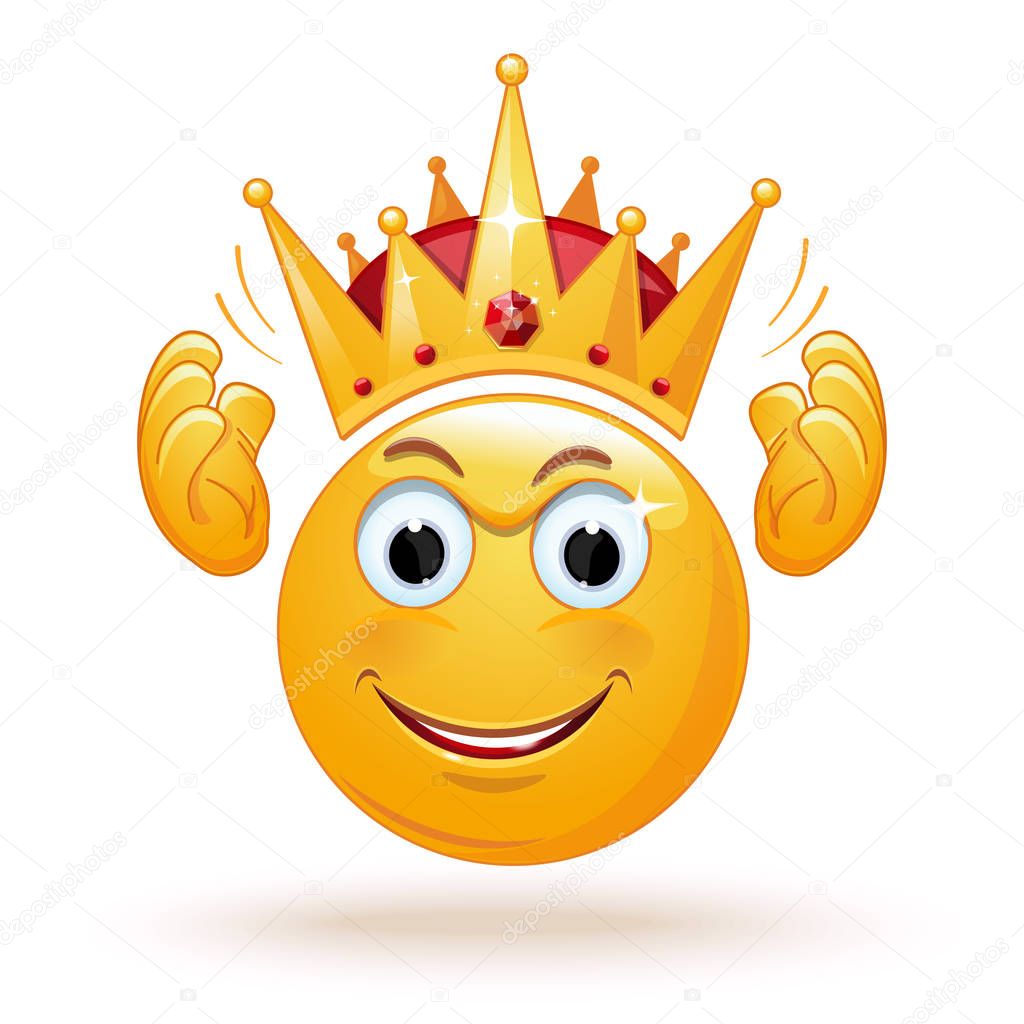 King emoticon wears a crown