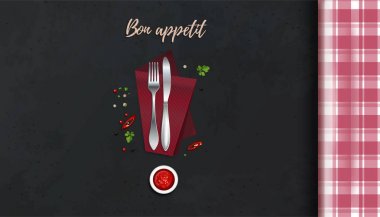 Afiyet olsun. Mutfak masasının konsept tasarımı