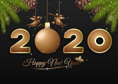 Noel ve Yeni Yıl için tebrik kartı.