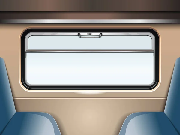 Ventana Del Tren Tren Pasajeros Dentro Viajes Transporte Tren Viaje — Vector de stock