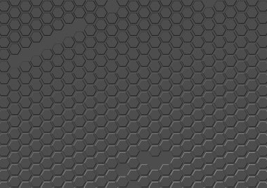 Tekrarlayan altıgenlerin soyut gri arkaplanı. Gri arka planda bal peteği. Kopya hücreden oluşan doku. Vektör arkaplanı