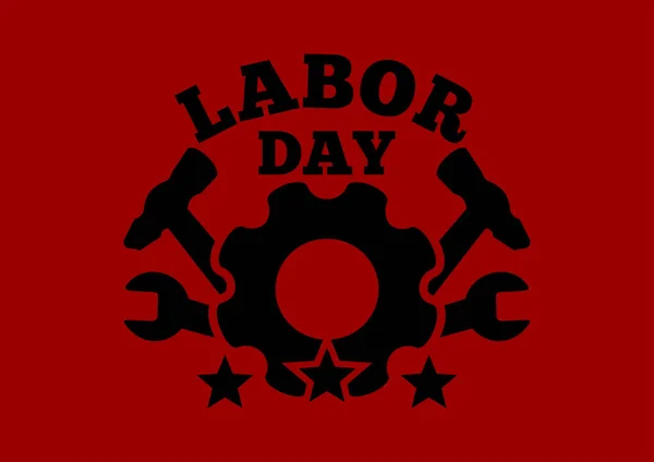 Labor Day Logo Backdrop Red Flag Labor Day Workers Day — Stock Vector