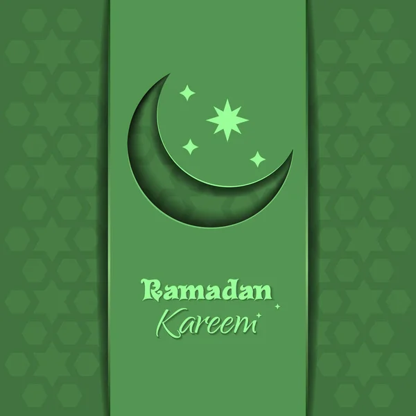 Ramadan Kareem Auguri Generoso Ramadan Mezzaluna Congratulazioni Ramadan Uno Sfondo — Vettoriale Stock