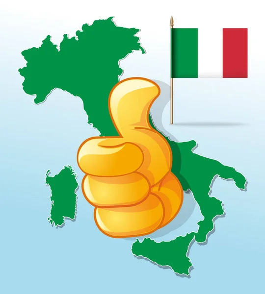 支持意大利的友好姿态 就像意大利矢量说明 — 图库矢量图片