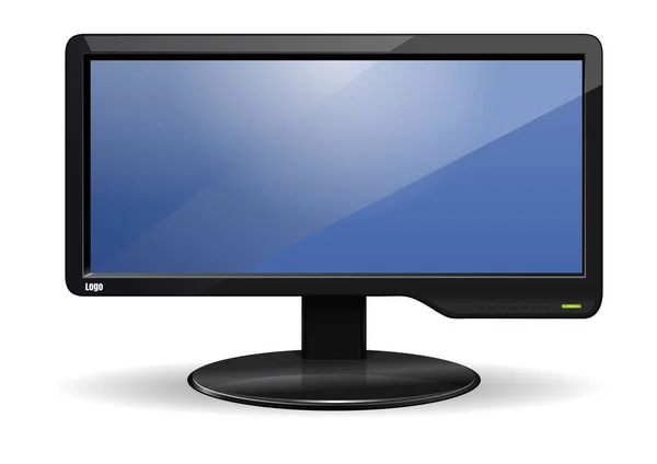 Moniteur Lcd Télévision Écran Plat Lcd Led Plasma Moniteur Isolé — Image vectorielle