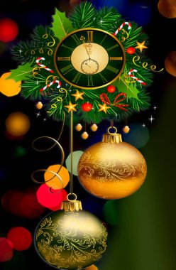 Noel ve yeni yıl için Festival illüstrasyon. 