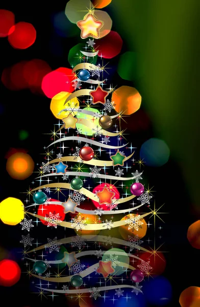 Slavnostní ilustrace pro Vánoce a nový rok. — Stock fotografie