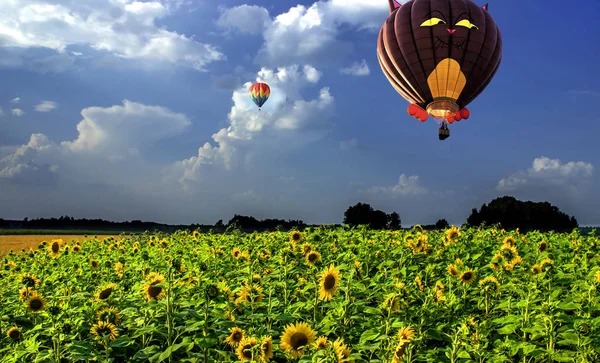 Podróż samolotem balonem. — Zdjęcie stockowe