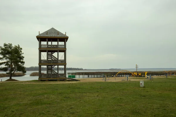 Outono Sobre Lago Tempo Nublado — Fotografia de Stock