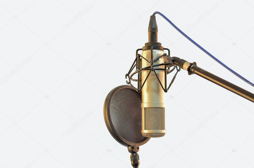 Microphone recording room Pop Filter Isoled White background