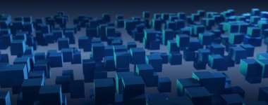 mavi soyut kutu teknolojik altyapı