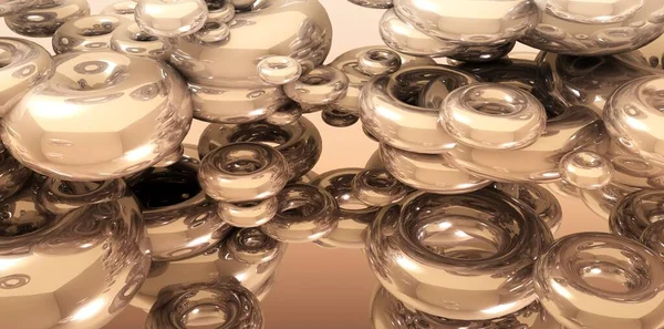 3D rendering of Background with golden torus — Stock Photo, Image