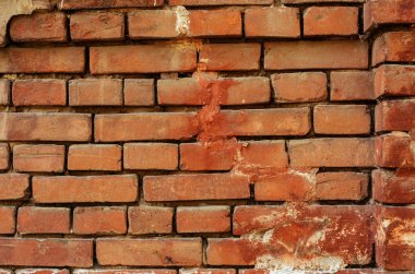 Eski bir tuğla duvar ile