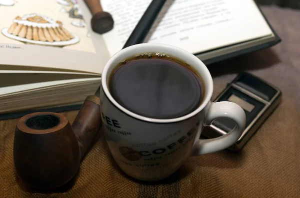 Una taza de café en — Foto de Stock