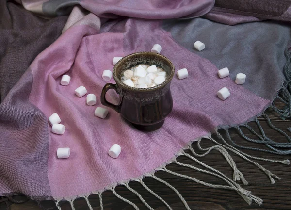 Marshmallow i kaffekopp — Stockfoto