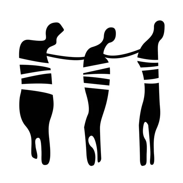 Piktogram kölelik. İlgili kişi. Özgürlük eksikliği sembolü.