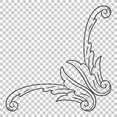 Köşe Barok süsleme dekorasyon öğesi.