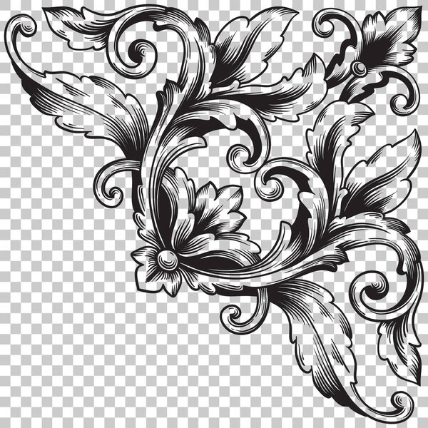 Угловой элемент украшения в стиле барокко
.