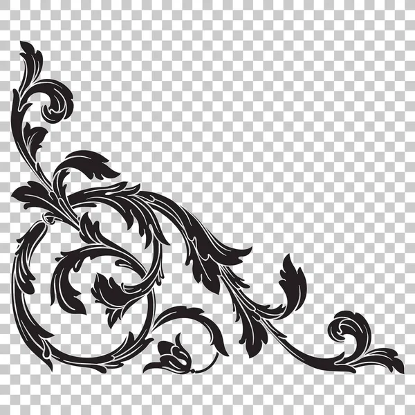 Rohu barokní ornament výzdobný prvek. — Stockový vektor