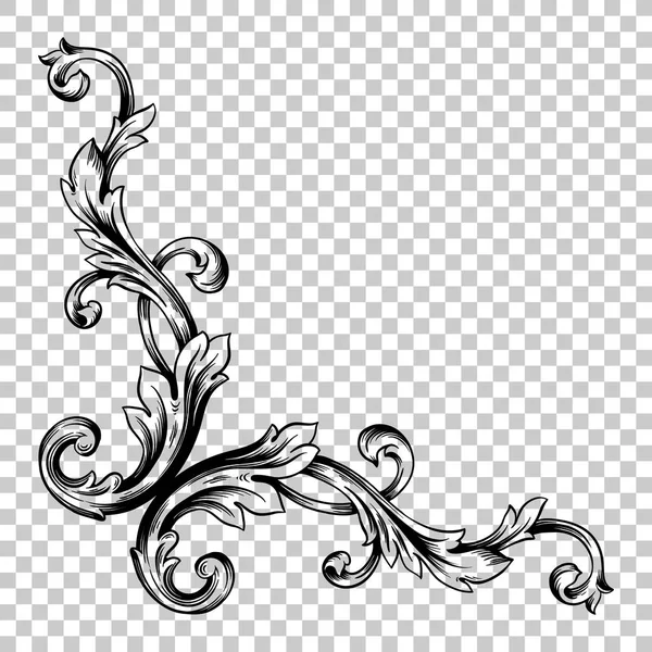 Rohu barokní ornament výzdobný prvek. — Stockový vektor