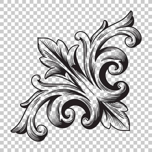 Угловой элемент украшения в стиле барокко
.