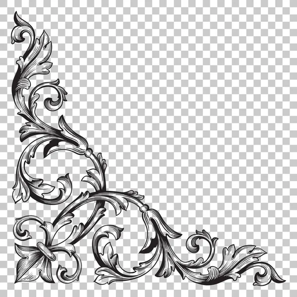 Köşe Barok süsleme dekorasyon öğesi.