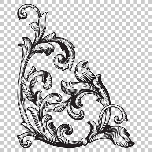 Угловой элемент украшения в стиле барокко
.