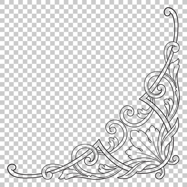 Изолировать угловой орнамент в стиле барокко
