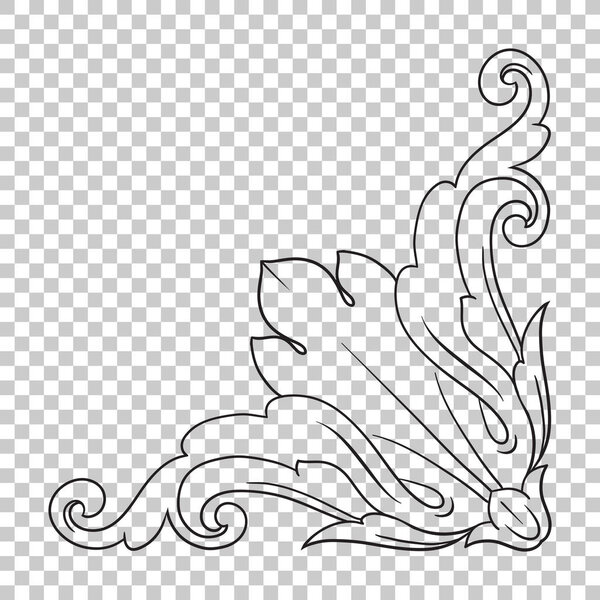 Изолировать угловой орнамент в стиле барокко
