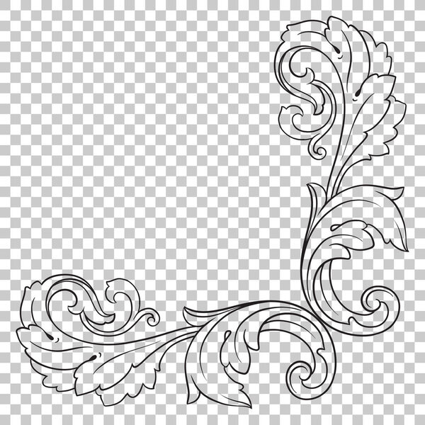 Isolate corner ornament in baroque style
