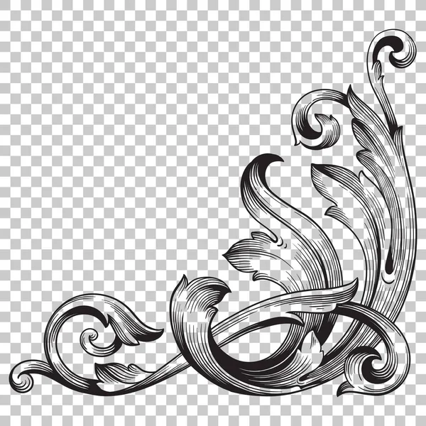 Köşe süsleme Barok tarzda izole