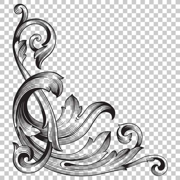 Изолировать угловой орнамент в стиле барокко
