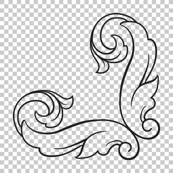 Isolate corner ornament in baroque style