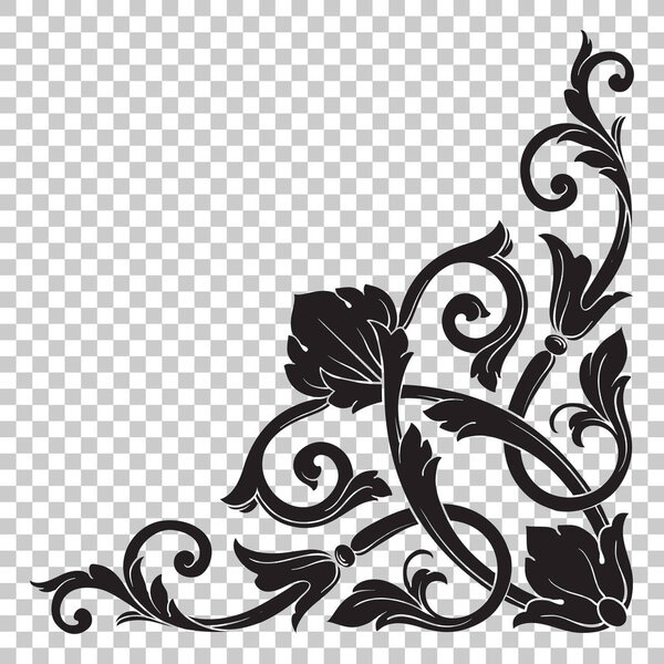 Изолировать угловой орнамент в стиле барокко
