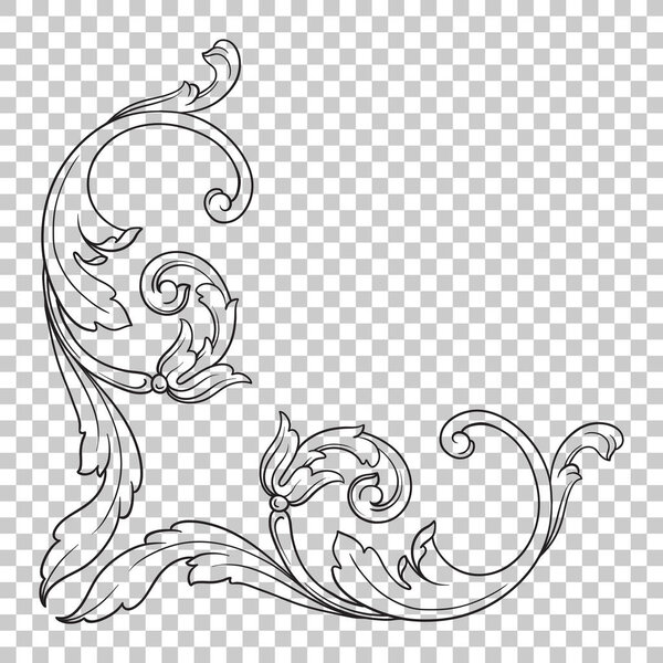 Изолировать угловой орнамент в стиле барокко
