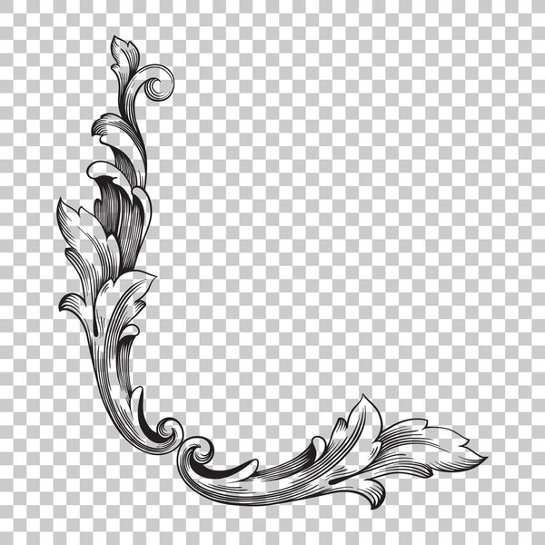 Isolate corner ornament in baroque style