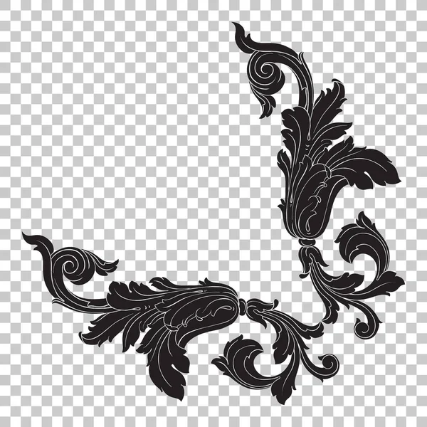 Isolate corner ornament in baroque style — Stock Vector