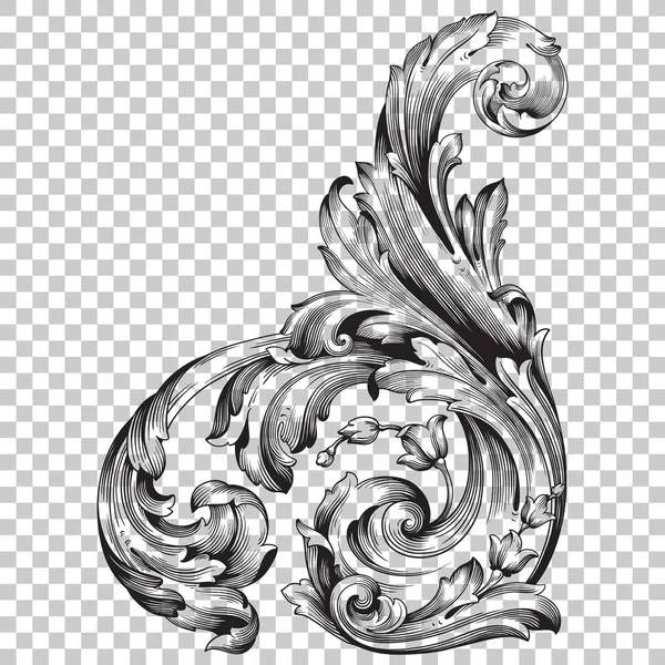 Isolate corner ornament in baroque style — Stock Vector