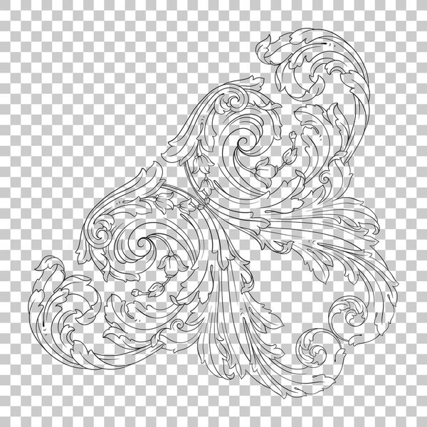 Изолировать угловой орнамент в стиле барокко
