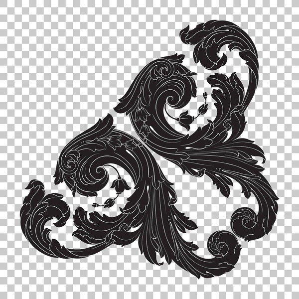 Изолировать угловой орнамент в стиле барокко
